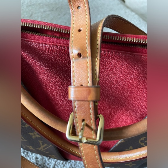 Louis Vuitton monogram V tote bag handbag Monogram Canvas and Leather Brown, Red - Picture 12 of 17